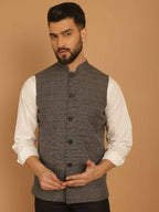 Even Apparels Nehru Jacket With Welt Pockets - Grey | Grocsy