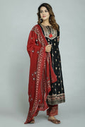 Alvano Alvano Women's Stylish Rayon Anarkali Kurta with Pant and Dupatta Set | Grocsy