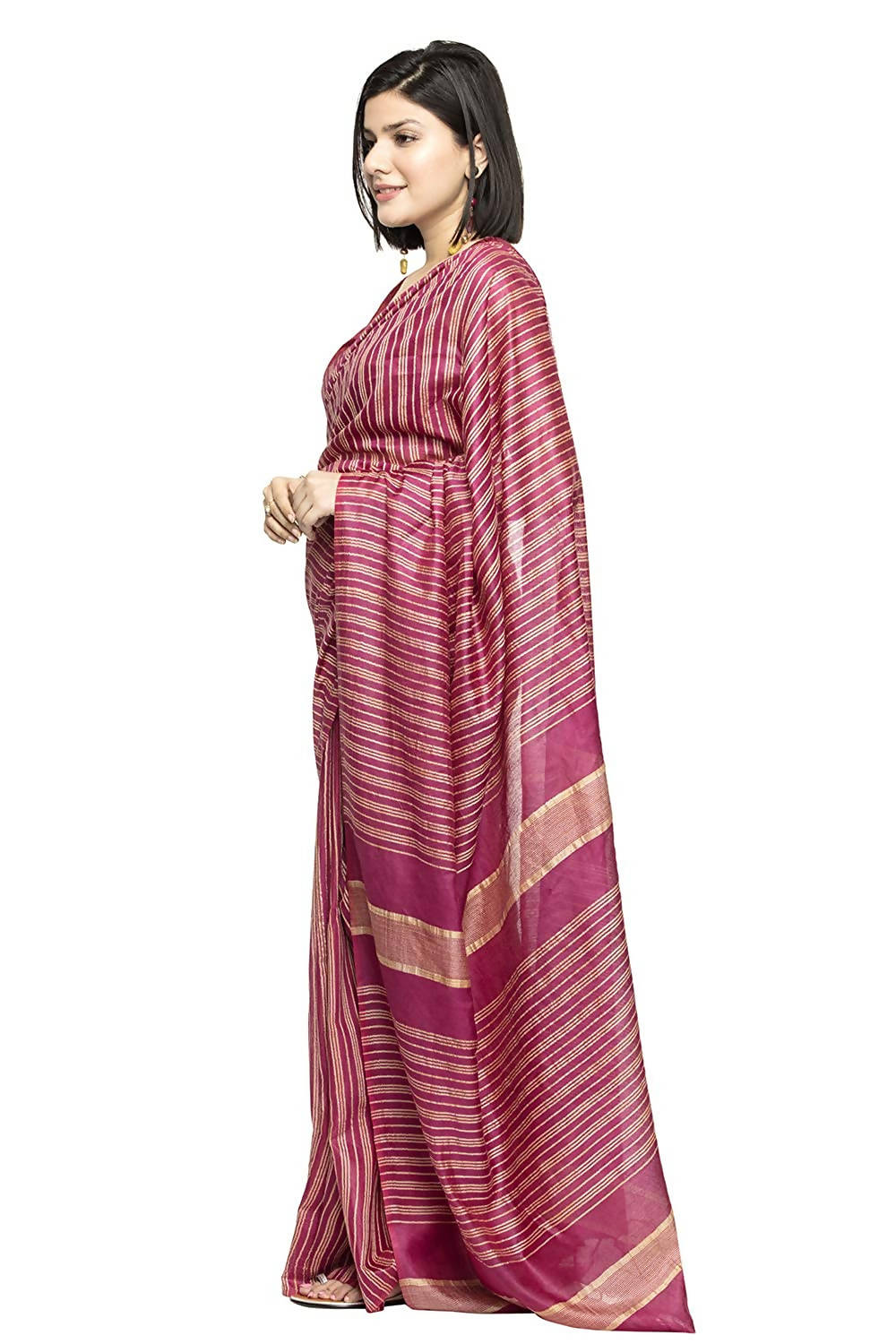 Mominos Fashion Purple Color Bhagalpuri Saree | Grocsy