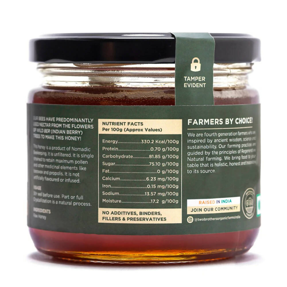 Two Brothers Organic Farms Indian Ber Tree Raw Honey-Mono Floral | Grocsy