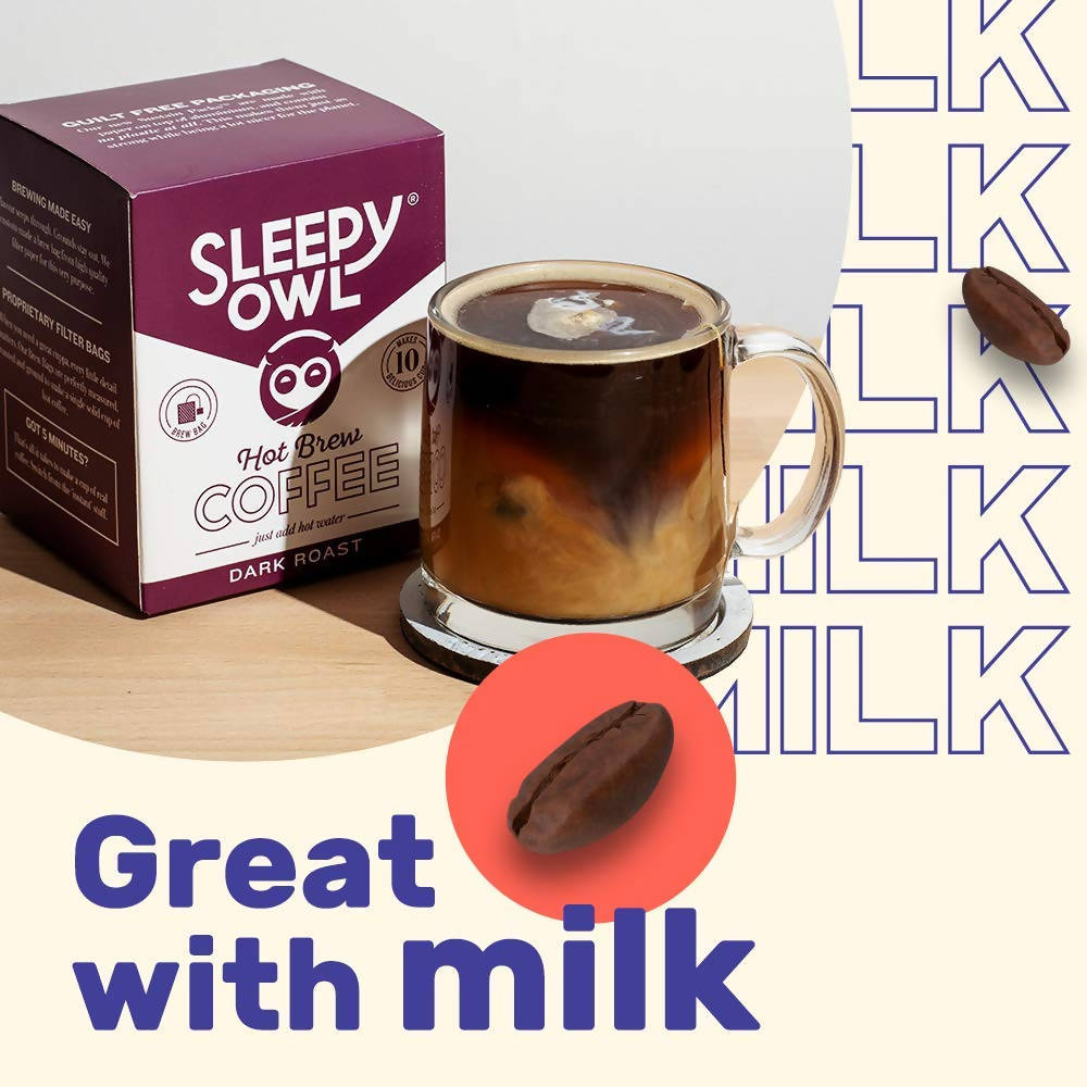 Sleepy Owl Coffee Dark Roast Hot Brew Bags | Grocsy
