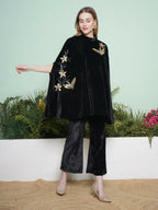 Joban Fashion Black Hand Embellished Cape Style Kurta with Bellbottom Pants | Grocsy