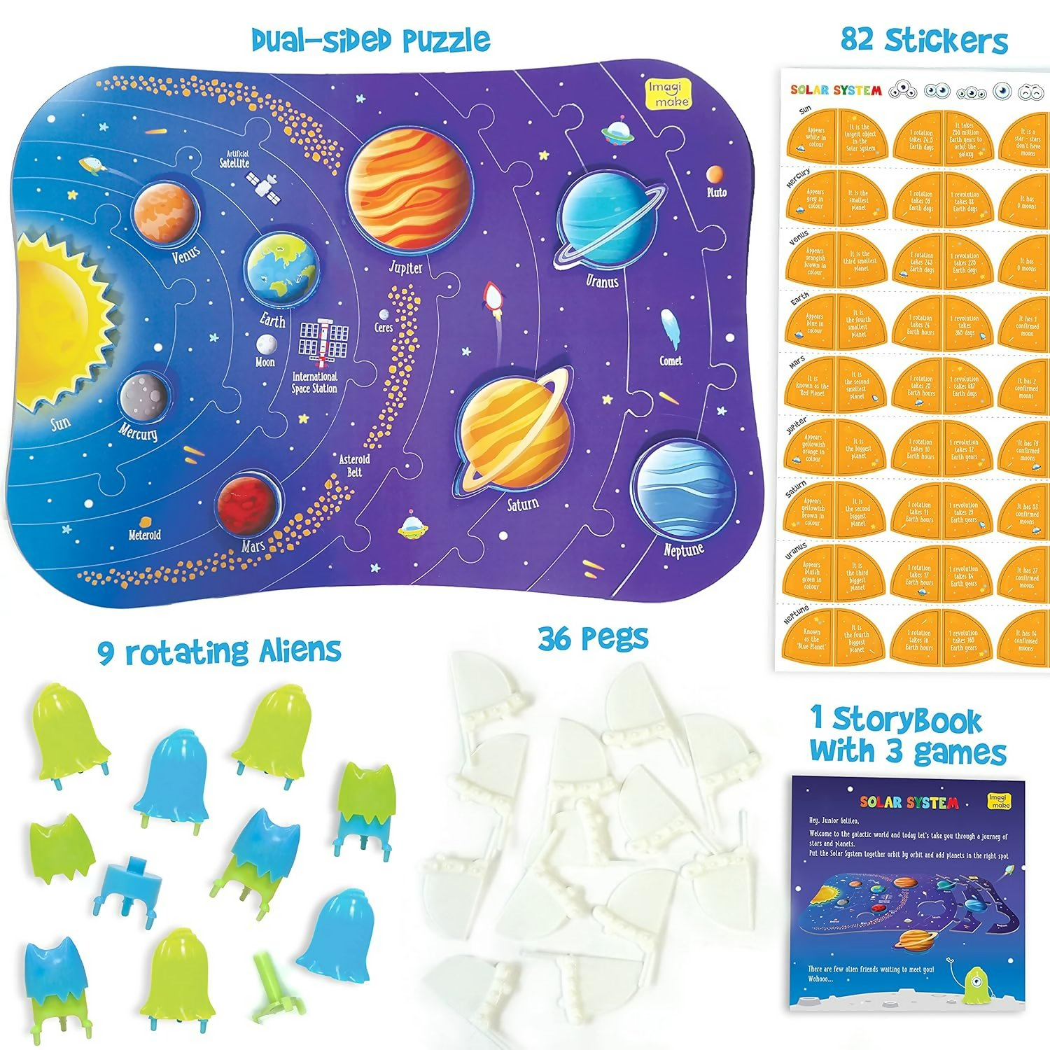 Imagimake Mapology Solar System Puzzle - Learning Aid And Educational Toy - For Kids Age 4 And Above (Solar System) | Grocsy