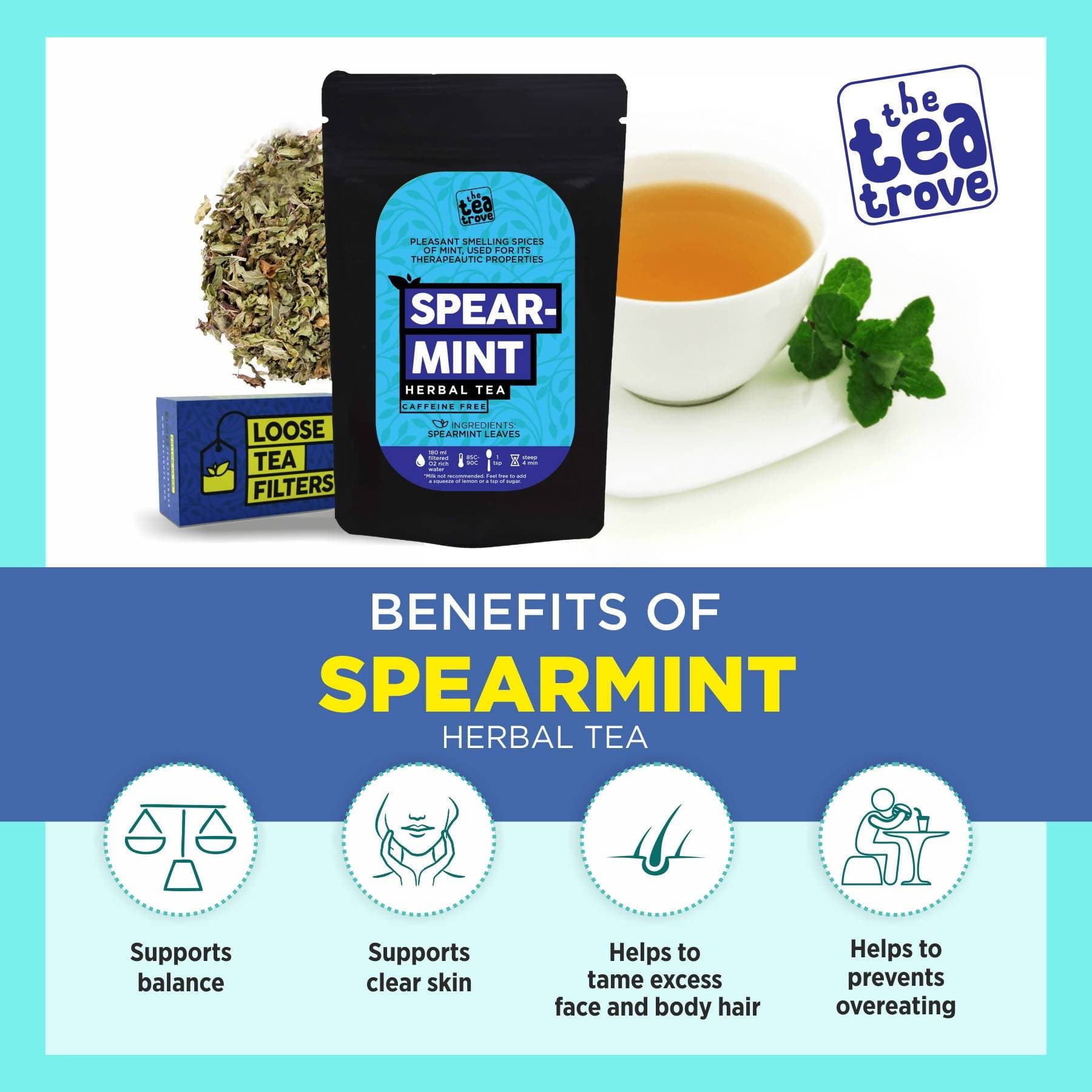 The Tea Trove - Spearmint Herbal Tea | Grocsy