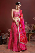 Wedding Designer Pink Pure Chinon Silk Lehenga Choli - Anbazaar | Grocsy