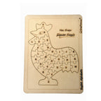 Kraftsman English Alphabets Wooden Jigsaw Puzzles Hen/Cock Shape Puzzle | Color Kit Included | Grocsy
