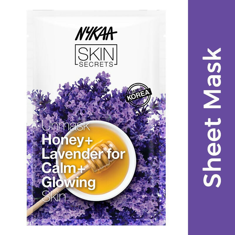Nykaa Naturals Skin Secrets Exotic Indulgence Honey + Lavender Sheet Mask For Calm & Glowing Skin | Grocsy