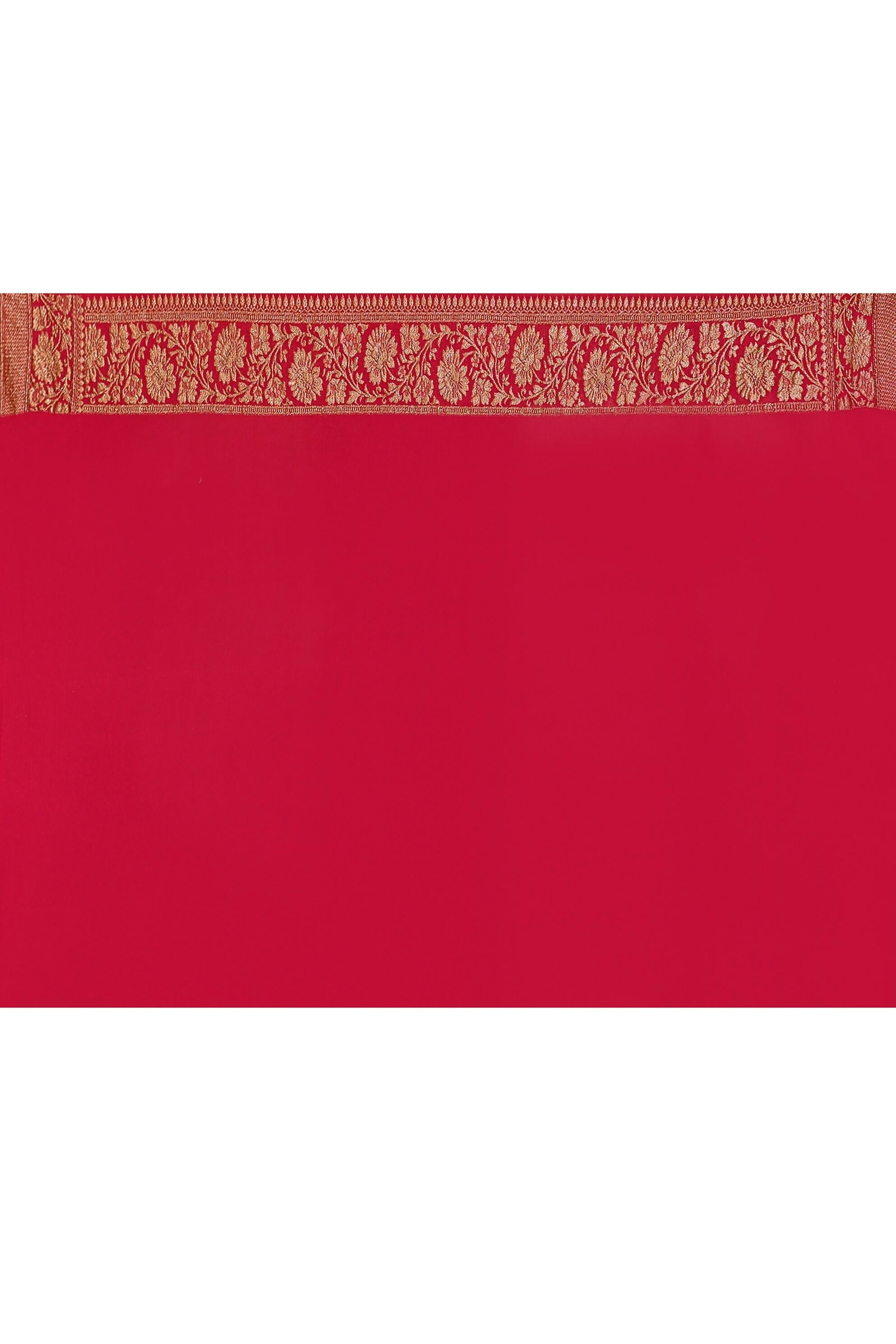 Joban Fashion Hot Pink Crepe Chiffon Banarasi Pure Handloom Banarasi Silk Saree | Grocsy