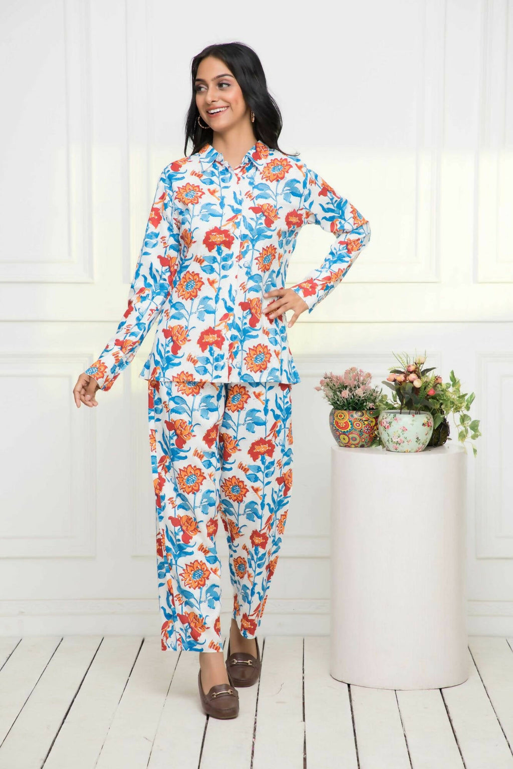 Myshka Women Multi Printed Romantic Florals Co-Ords | Grocsy