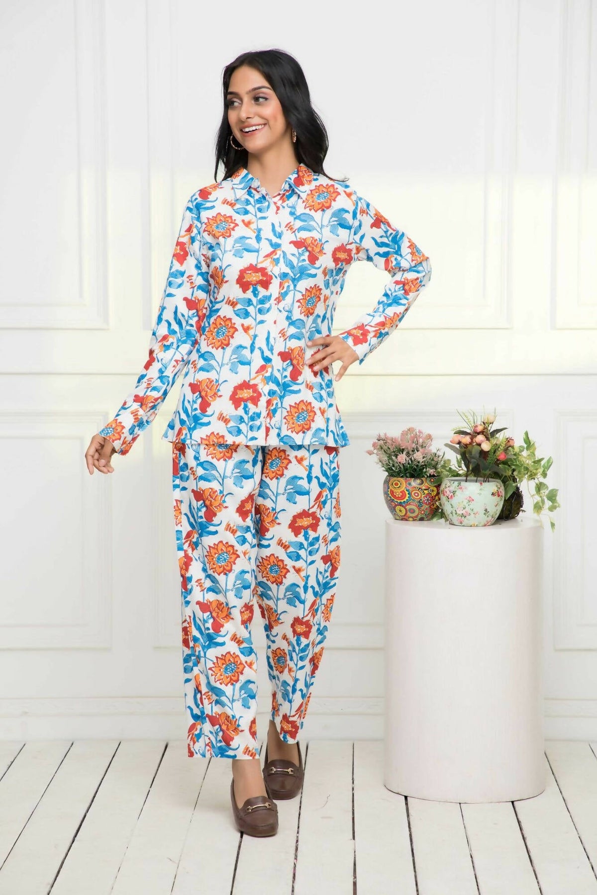 Myshka Women Multi Printed Romantic Florals Co-Ords | Grocsy