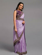 PR Fashion Onion Chinon Embroidery Lace Saree | Grocsy