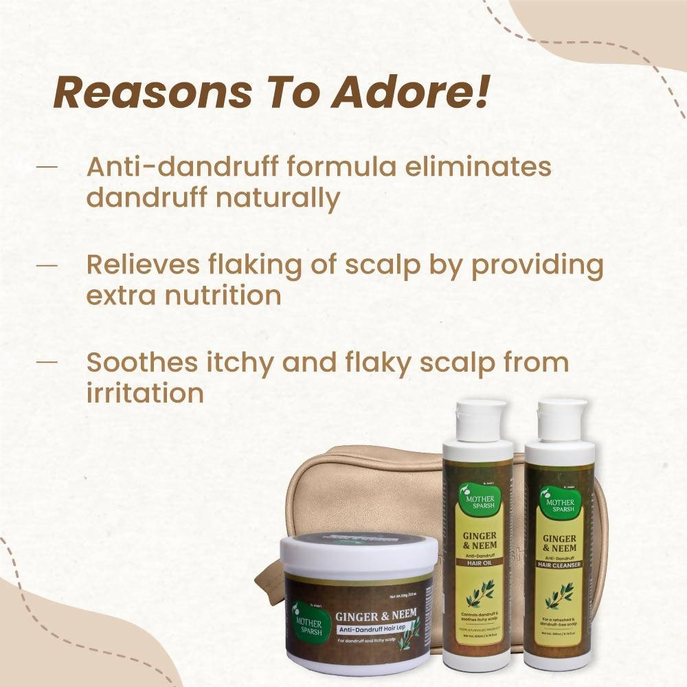 Mother Sparsh Ginger & Neem Anti-Dandruff Kit | Grocsy