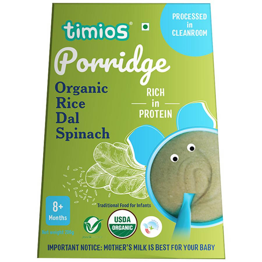Timios Organic Rice Dal Spinach Porridge | Grocsy