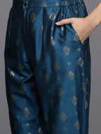 Ahalyaa Women's Traditional Wear Co-ods - Teal Blue | Grocsy