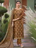 Jyoti Fashion Women's Brown Pure Silk Elegant Jacquard Woven Kurta with Trouser & Dupatta | Grocsy