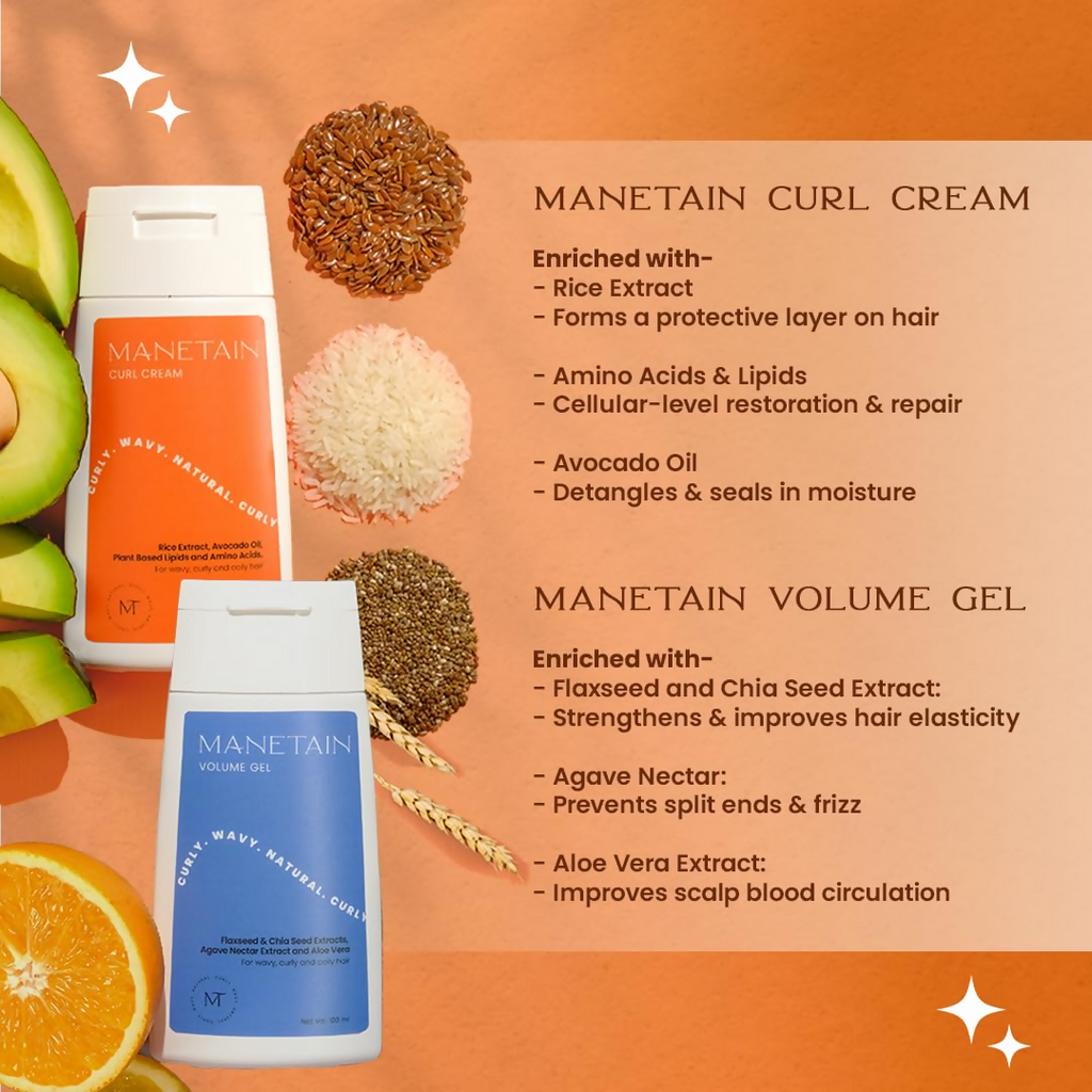 Manetain Volume Gel & Curl Cream Combo | Grocsy