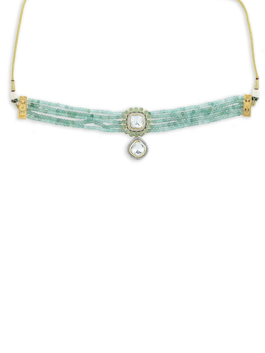Green Kundan Choker - Ruby Raang | Grocsy