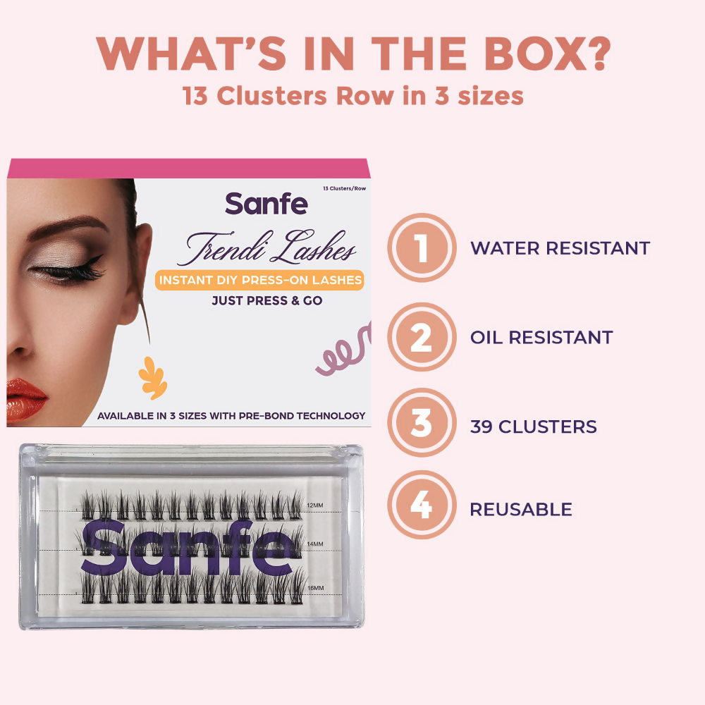 Sanfe Instant DIY Press On Lashes False Eyelashes | Grocsy