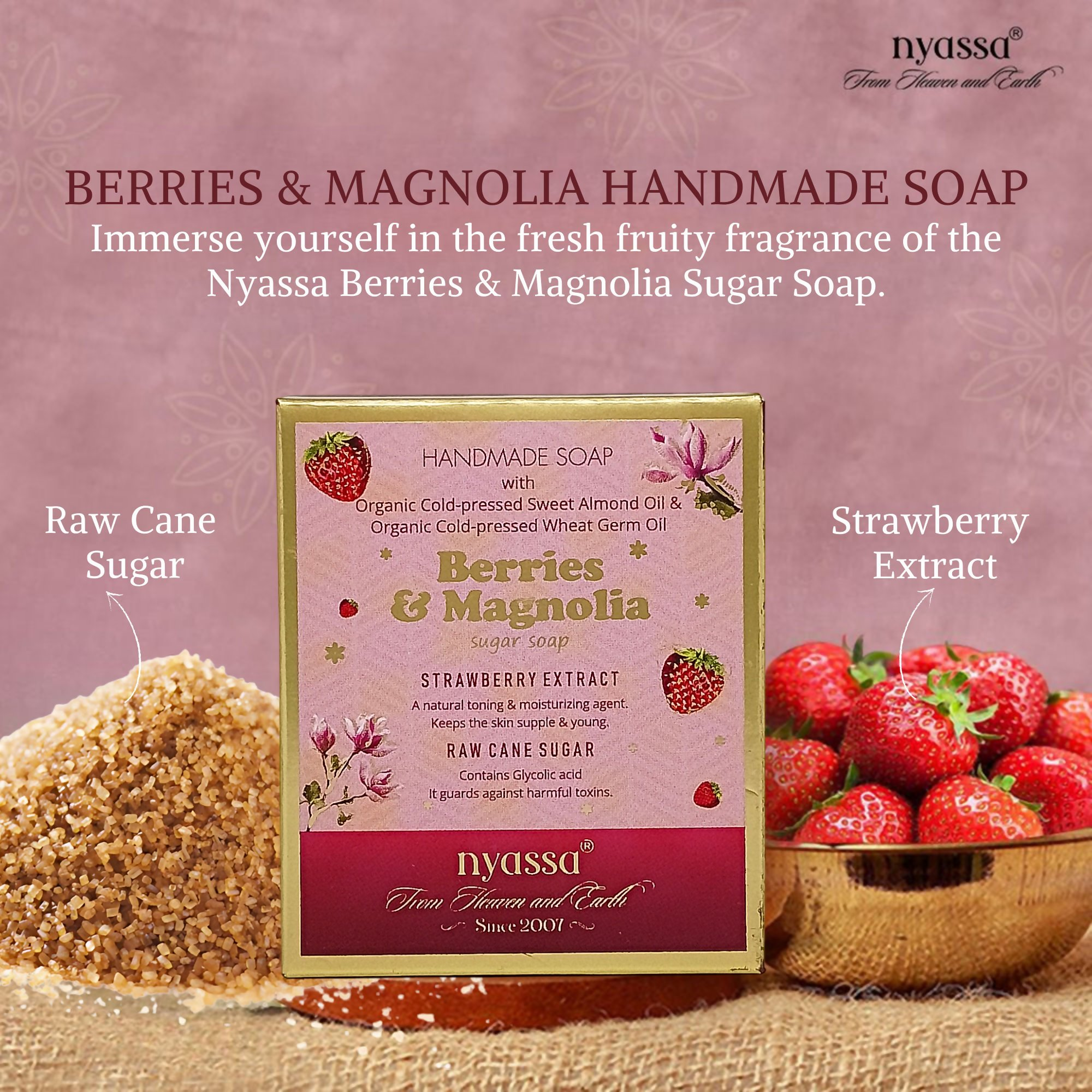 Nyassa Berries & Magnolia Luxurious Handmade Soap | Grocsy