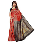 Vamika Banarasi Jaquard Red Weaving Saree (BANARASI 03) | Grocsy