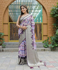 Vamsee Dhruvini Purple Georgette Saree | Grocsy