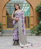 Vamsee Dhruvini Purple Georgette Saree | Grocsy