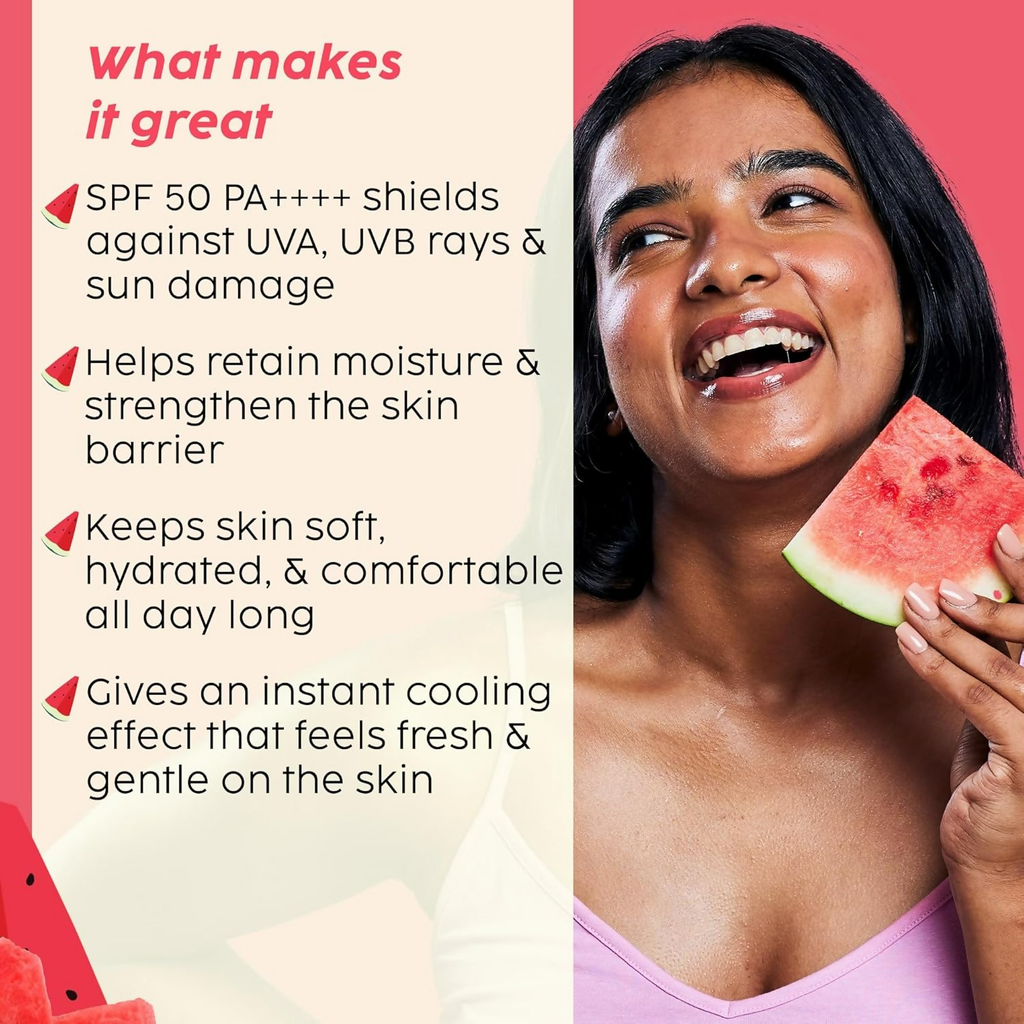 PLIX The Plant Fix Watermelon Hydra-Cool Sunscreen Body Lotion With Spf 50 Pa++++ | Grocsy