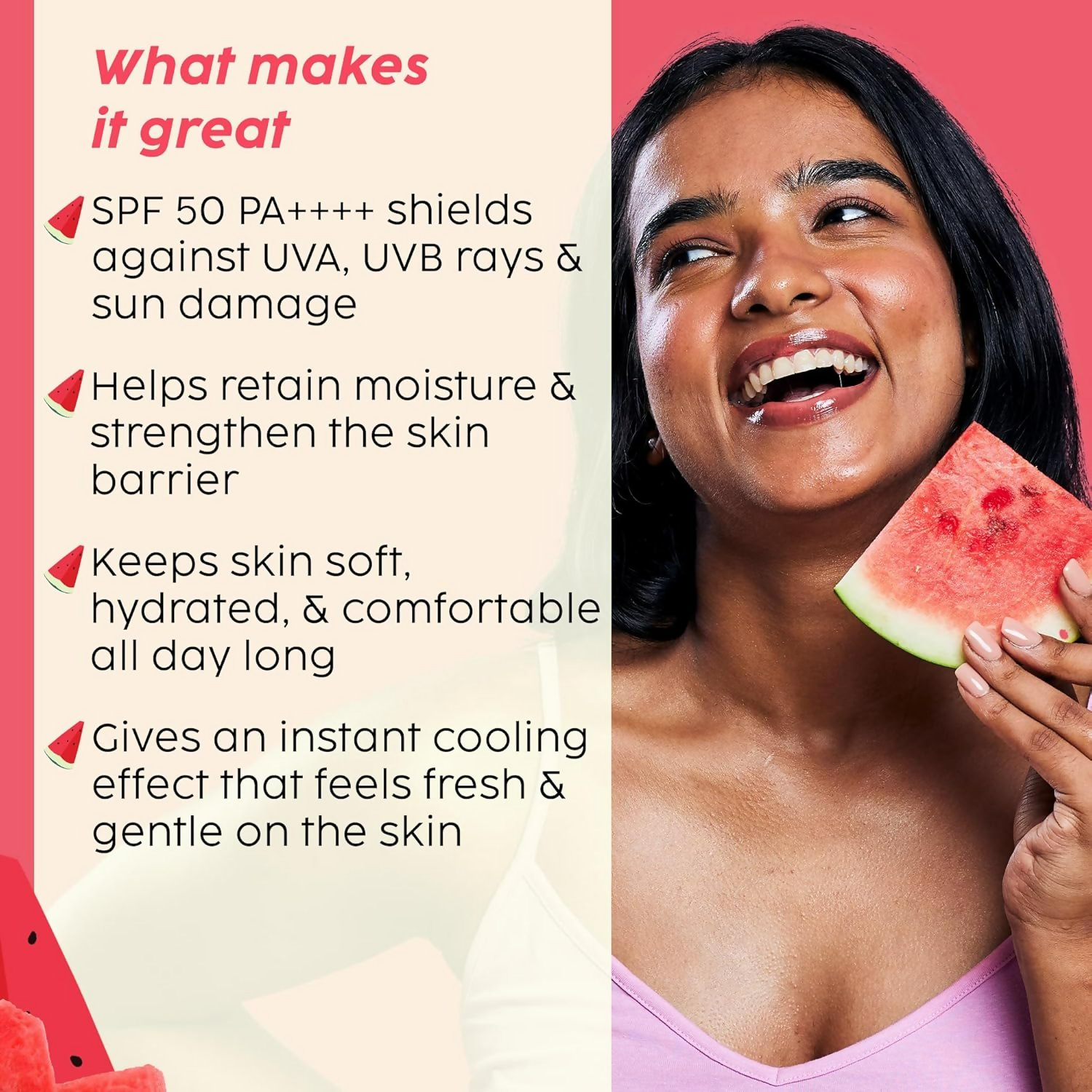PLIX The Plant Fix Watermelon Hydra-Cool Sunscreen Body Lotion With Spf 50 Pa++++ | Grocsy