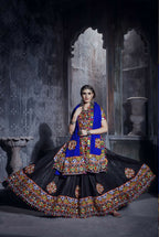 AI Fashion Black Art Silk Designer Navratri Lehenga Choli Collection | Grocsy
