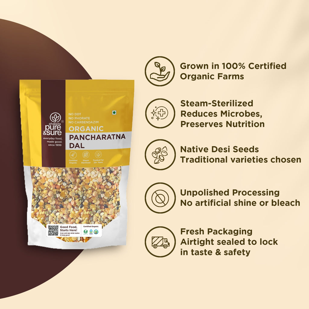 Pure & Sure Organic Pancharatna Dal | Grocsy