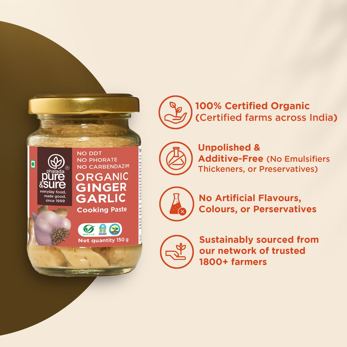 Pure & Sure Organic Ginger Garlic Paste | Grocsy