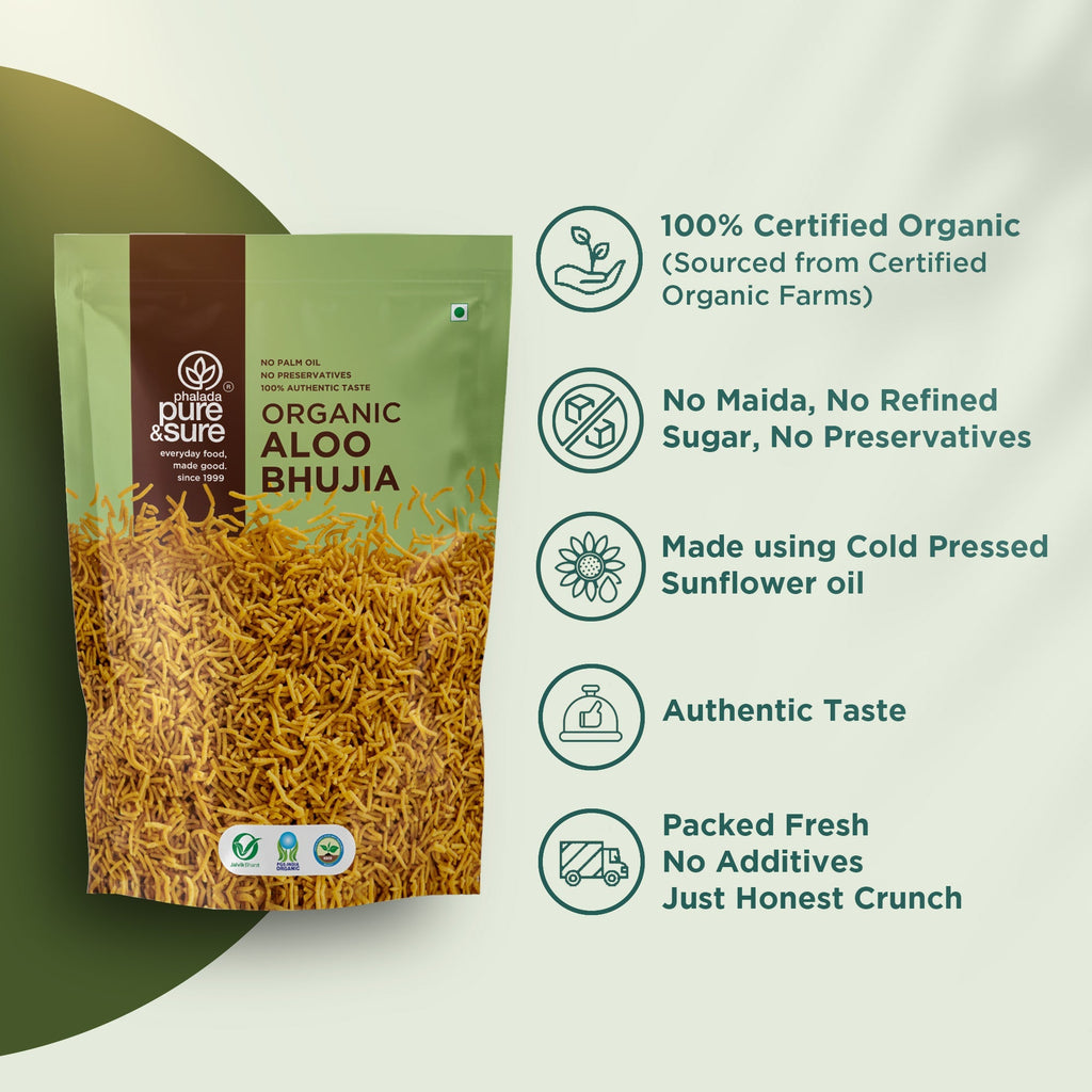 Pure & Sure Organic Aloo Bhujia | Grocsy