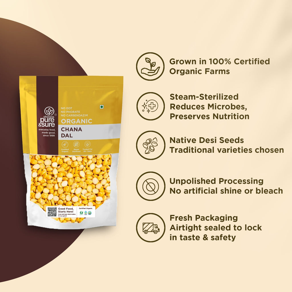 Pure & Sure Organic Chana Dal | Grocsy