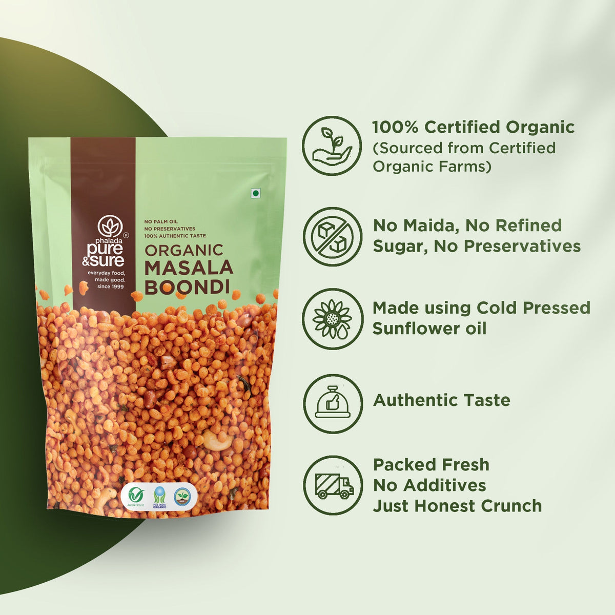 Pure & Sure Organic Masala Boondi | Grocsy