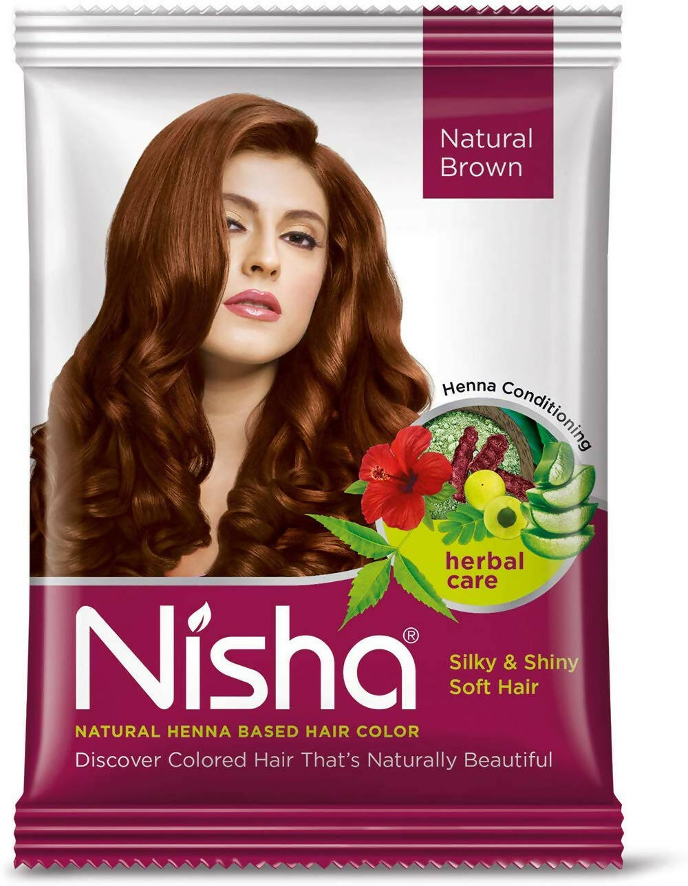 Nisha Henna Based Hair Color Natural Brown | Grocsy