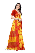 Vamika Yellow Cotton Silk Weaving Saree (SATURN YELLOW) | Grocsy