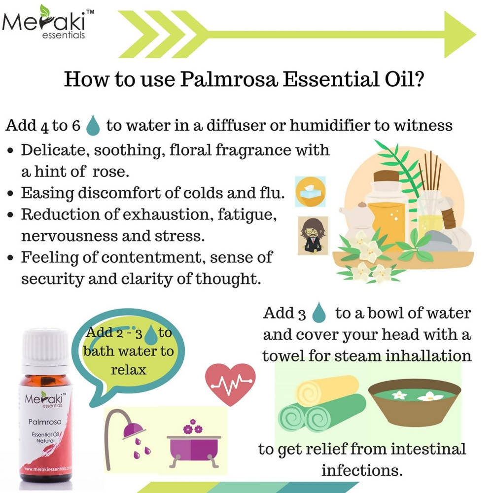 Meraki Essentials Palmrosa Essential Oil | Grocsy