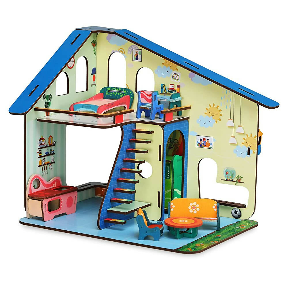 Webby Bloomvilla A Florists Home All Side Play Wooden Doll House | Grocsy