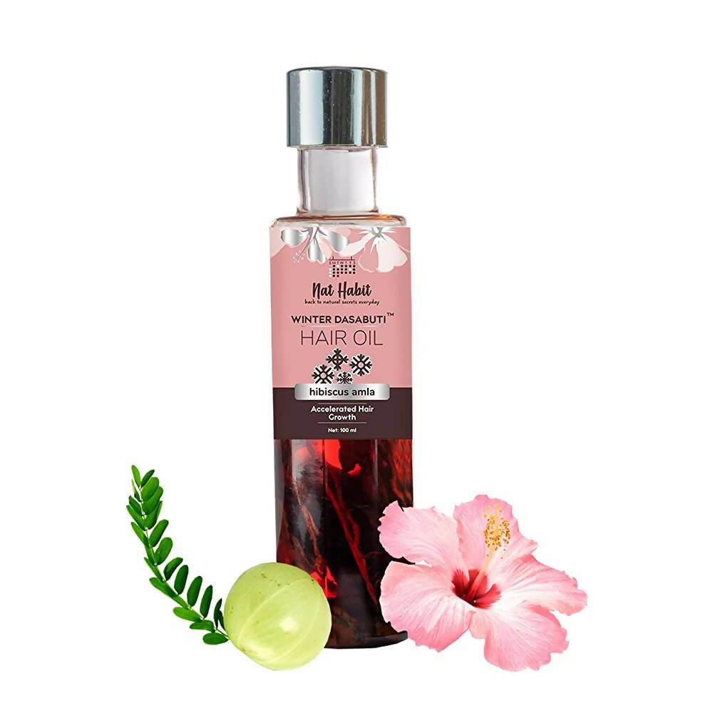Nat Habit Hibiscus Amla Winter Dasabuti Hair Oil | Grocsy