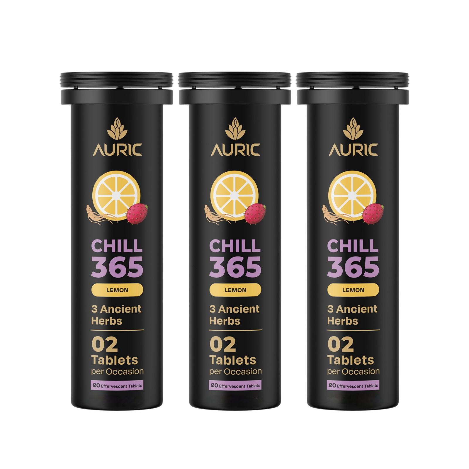 Auric Chill 365 Tablets | Lemon Flavour | Grocsy
