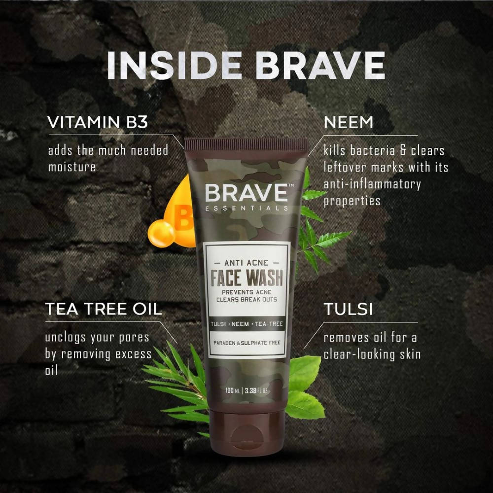 Brave Essentials Anti-Acne Face Wash | Grocsy