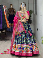 Yash Enterprise Blue Silk Embroidery Semi Stitched Navratri Chaniya Choli | Grocsy