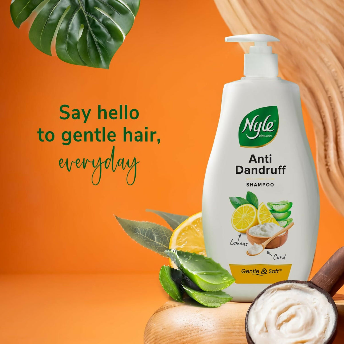 Nyle Naturals Anti Dandruff Shampoo, With Lemon And Curd, Gentle & Soft, For Men & Women | Grocsy