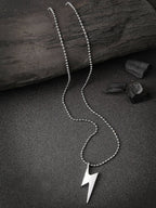 NVR Men Silver Plated Flash Pendent With Chain | Grocsy