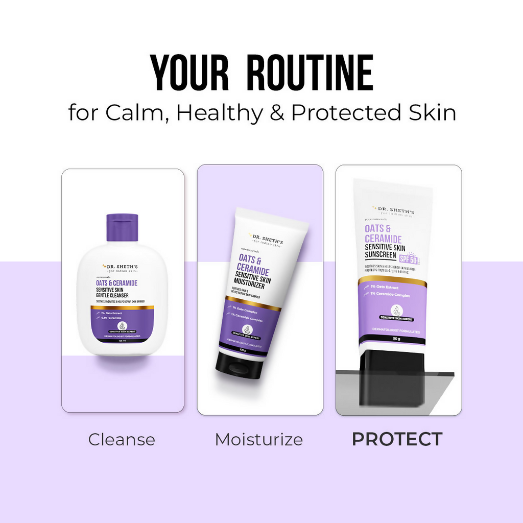 Dr. Sheth's Oats & Ceramide Sensitive Skin Sunscreen SPF50+ PA++++ | Grocsy