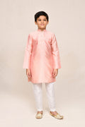 Joban Fashion Silk Peach Kurta With Straight Fit Pant | Grocsy