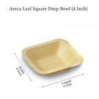Eco Friendly Areca Leaf 4" Square Bowl | Grocsy