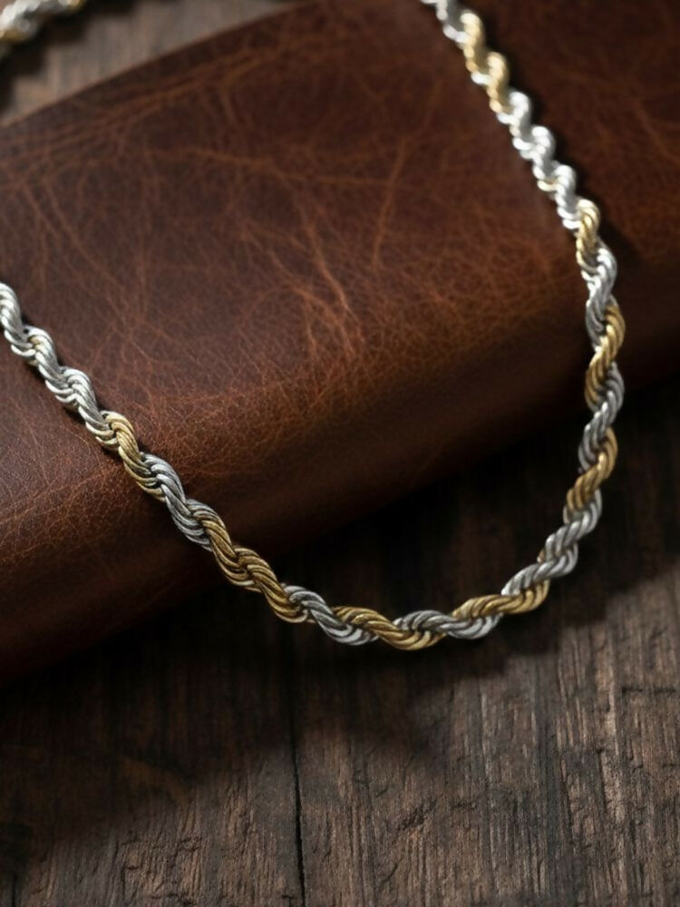 NVR Men's Handcrafted Rhodium Plated Chain | Grocsy