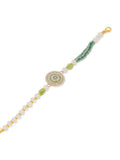 NVR Women Green Artificial Stones & Beads Floral Wraparound Bracelet | Grocsy