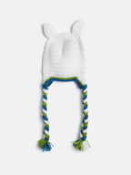 Chutput Kids Woollen Hand Knitted Cat Detail Cap - White | Grocsy